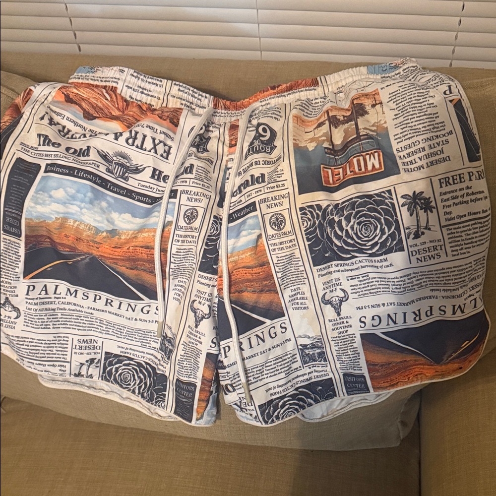 No Boundaries Palm Springs Print Men's Athletic Shorts